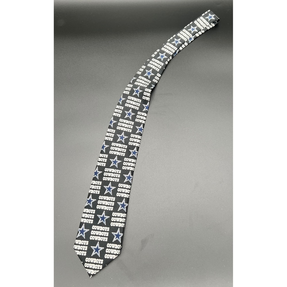 Mens Dallas Cowboys NFL Team Apparel Necktie Navy Blue Star Logo Grid 2006 Tie